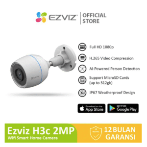 EZVIZ H3C 2MP | 4MP : IP Camera AI Color Night CCTV Wifi Outdoor Audio 1 Arah indoor